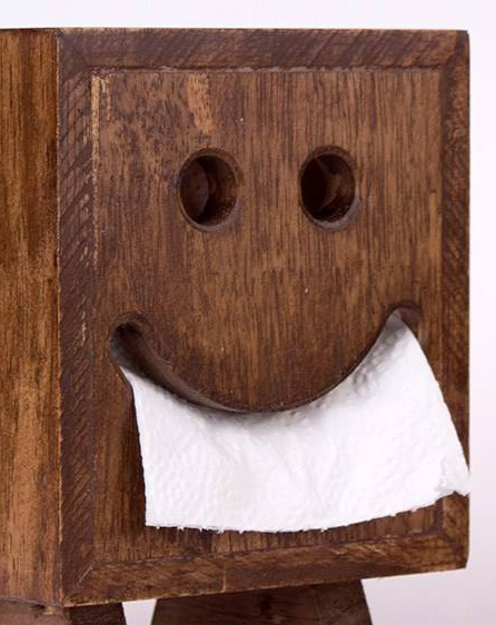 جا دستمال رولی چوبی طرح لبخند